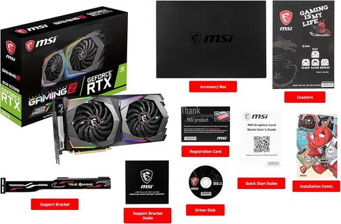 MSI Gaming GeForce RTX 2070 8GB GDRR6 256-bit HDMI/DP/USB Ray Tracing Turing Architecture HDCP Card (RTX 2070 Gaming Z 8G) in Saudi Arabia