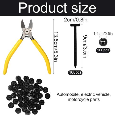 100pcs Nylon Universal Cable Tie Buckles, Nylon Multipurpose Self-Locking Zip Clips Tie Strap Holders with Pliers Suitable for Cars Motorcycles Daily Repair in Saudi Arabia