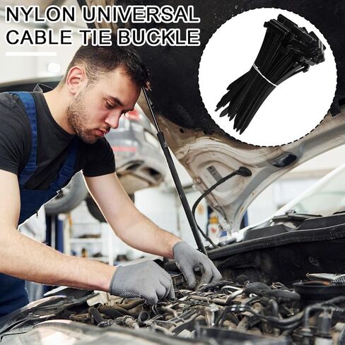 100pcs Nylon Universal Cable Tie Buckles, Nylon Multipurpose Self-Locking Zip Clips Tie Strap Holders with Pliers Suitable for Cars Motorcycles Daily Repair in Saudi Arabia