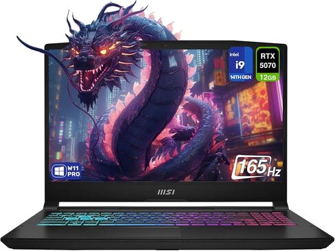 MSI Katana 15 HX Gaming Laptop, Intel i9-14900HX, 64 GB DDR5 RAM, 2 TB PCIe SSD, 15.6" QHD+ (2560x1440) 165Hz Display, Nvidia G-Force RTX 5070, 4 Zone RGB Keyboard, W11 Pro, Black in Saudi Arabia