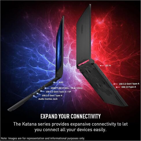 MSI Katana 15 HX Gaming Laptop, Intel i9-14900HX, 64 GB DDR5 RAM, 2 TB PCIe SSD, 15.6" QHD+ (2560x1440) 165Hz Display, Nvidia G-Force RTX 5070, 4 Zone RGB Keyboard, W11 Pro, Black in Saudi Arabia