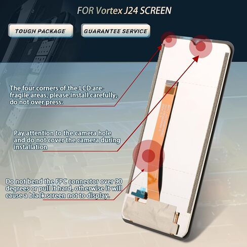 YWLRONG for Vortex J24 Screen Replacement for Vortex J24 LCD Display Touch Screen Digitizer Assembly Replacement with Tools in Saudi Arabia