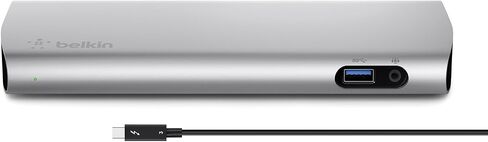 Belkin Thunderbolt 3 Dock w/ 2.6ft Thunderbolt 3 Cable (Thunderbolt Dock for MacBook Pro models from 2016 or later, includes the 2018 version), Dual 4K @60Hz, 40Gbps Data Transfer Speeds) in Saudi Arabia