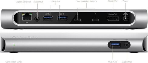 Belkin Thunderbolt 3 Dock w/ 2.6ft Thunderbolt 3 Cable (Thunderbolt Dock for MacBook Pro models from 2016 or later, includes the 2018 version), Dual 4K @60Hz, 40Gbps Data Transfer Speeds) in Saudi Arabia