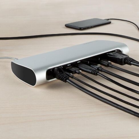 Belkin Thunderbolt 3 Dock w/ 2.6ft Thunderbolt 3 Cable (Thunderbolt Dock for MacBook Pro models from 2016 or later, includes the 2018 version), Dual 4K @60Hz, 40Gbps Data Transfer Speeds) in Saudi Arabia