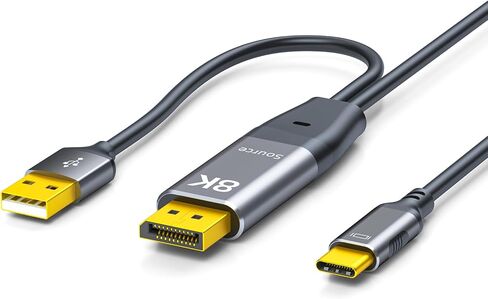 DisplayPort to USB-C Cable 8K@60Hz, DP to Type-C Male Cable Adapter 6.6ft Converter for Apple Studio Display, USB-C Display Device Conversion Cable in Saudi Arabia