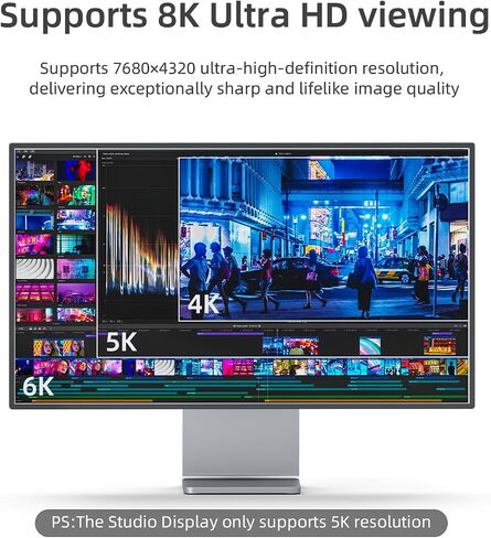 DisplayPort to USB-C Cable 8K@60Hz, DP to Type-C Male Cable Adapter 6.6ft Converter for Apple Studio Display, USB-C Display Device Conversion Cable in Saudi Arabia
