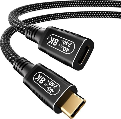 10ft/3M USB-C Male to Female Extension Cable - Thunderbolt 4/USB4/3 Compatible, 40Gbps, 8K@60Hz, 140W PD Fast Charging for M-acBook Pro, Monitors & Type-C Devices in Saudi Arabia