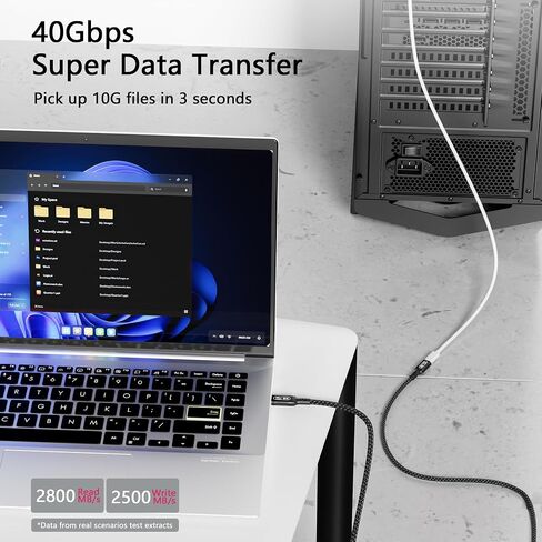 10ft/3M USB-C Male to Female Extension Cable - Thunderbolt 4/USB4/3 Compatible, 40Gbps, 8K@60Hz, 140W PD Fast Charging for M-acBook Pro, Monitors & Type-C Devices in Saudi Arabia