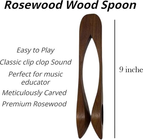AAR Rosewood Wood Spoon Percussion Irish Celtic Folk Musical 9" long in Kuwait