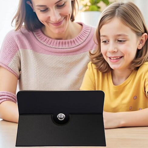 Universal 10 10.1 inch Android Tablet Case ، revvl tab 2 case ، bbjjkkz 360 درجة متعددة الزوايا غطاء باو غطاء جلدي لـ 9.5-11 بوصة ، أسود in Saudi Arabia