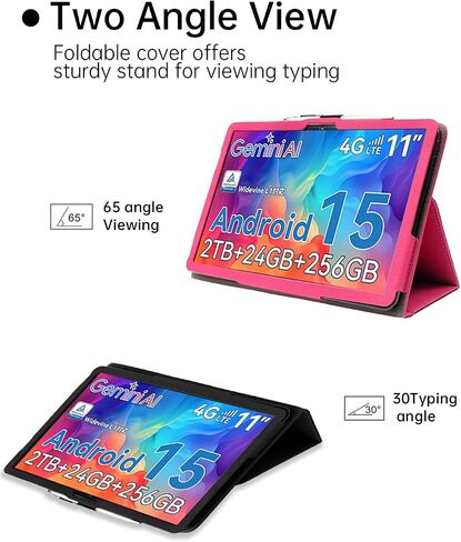 Case for TABWEE W90 Tablet Android 15 11 Inch，WUNIAK Premium Leather Business Folio Stand Cover for TABWEE W90 Tablet Android 15 11 Inch with Hand Strap for Tablet,Black in Saudi Arabia
