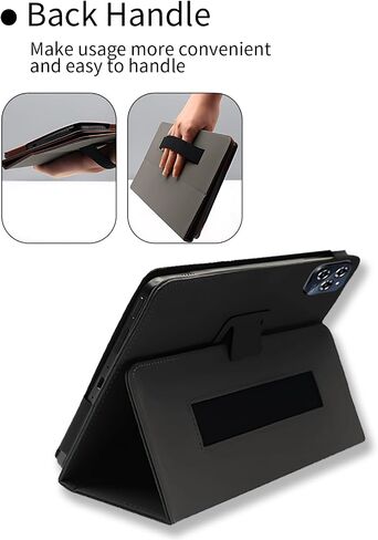 Case for TABWEE W90 Tablet Android 15 11 Inch，WUNIAK Premium Leather Business Folio Stand Cover for TABWEE W90 Tablet Android 15 11 Inch with Hand Strap for Tablet,Black in Kuwait