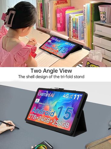 Case for TABWEE W90 Tablet Android 15 11 Inch，WUNIAK Premium Leather Business Folio Stand Cover for TABWEE W90 Tablet Android 15 11 Inch with Hand Strap for Tablet,Black in Kuwait