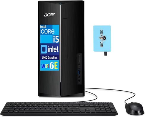 acer Aspire TC-1785-UA92 Business Desktop (Intel i5-14400, 8GB DDR5, 2TB PCIe NVMe SSD, Intel UHD, 300W PSU, WiFi 6E, Bluetooth 5.3, RJ-45, 2 HDMI, Win 11 Home) w/DKZ USB Port Expander in Saudi Arabia