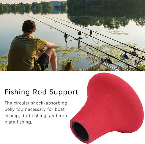 Fishing Rod Butt Cushion, Spherical EVA Practical Fishing Rod Support, Salt Water Resistant Shock‑Absorbing Not Slip Drift Fishing for Boat Fishing(red) in Saudi Arabia
