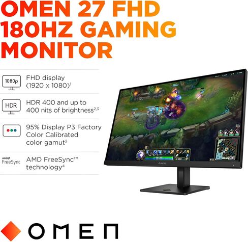 HP Omen 27 Inch FHD 180Hz Gaming Monitor G2 in Kuwait