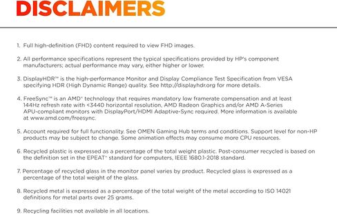 HP Omen 27 Inch FHD 180Hz Gaming Monitor G2 in Kuwait