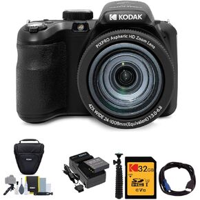كوداك كاميرا رقمية استرو زووم AZ421 بدقة 16 ميجابكسل مع تقريب بصري 42X وشاشة LCD 3 انش (ابيض) حزمة 32GB من بيكسبرو in Saudi Arabia