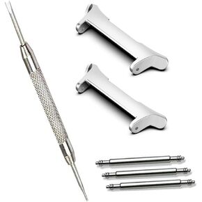 Galaxy Watch 9 8 40/44mm Bands Adapters+Galaxy Watch 8 Classic 46mm Watch Pins+Spring Bar Tool, Metal Stainless Steel Connection Adapter for Samsung Watch 9 8/8Classic Band Connector in Saudi Arabia