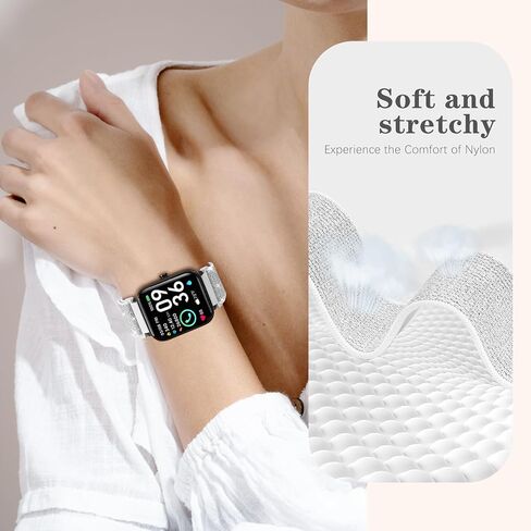 3 حزمة نايلون نايلون متوافقة مع Woneligo/Fitpolo Smart Watch ، أحزمة مرنة ناعمة 22 مم لـ Quican/Tensky/AEAC ID208 Plus/HomeFit IDW28/TOOBUR/TENSKY/ENOMIR/AMZHERO/WNH IDW19 بريق للنساء للنساء in Kuwait