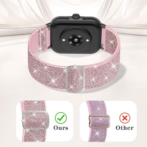 3 Pack Nylon Bands Compatible with Woneligo/Fitpolo Smart Watch, 22mm Soft Elastic Straps for Quican/Tensky/Aeac ID208 Plus/Veryfit IDW28/TOOBUR/Tensky/ENOMIR/Amzhero/WNH IDW19 Glitter Bands for Women in Saudi Arabia