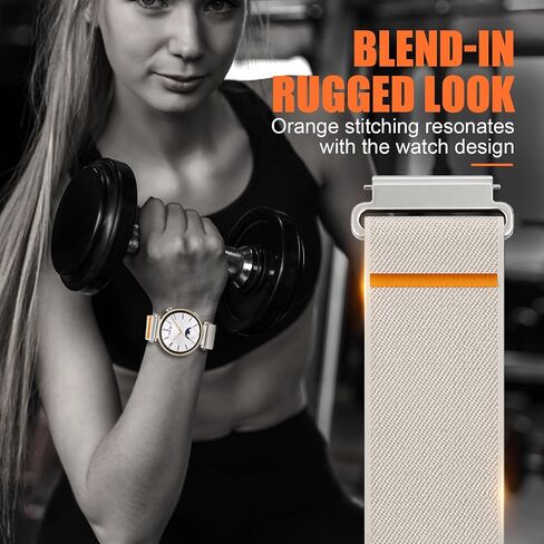 نطاقات النايلون الرياضية الممتدة لـ Garmin Venu 3S 2S/Vivoactive 4S/Vivomove 3S/Forerunner 255S 265S Watch Band Women ، 18 ملم مغناطيسي/مرنة مرنة النايلون in Kuwait