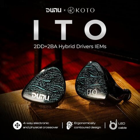 HiFiGo IEMs Earbuds DUNU x KOTO ITO Hybrid 2DD+2BA in-Ear Earphones with 4.4mm/3.5mm Plug, Leo IEM Cable, S&S Tips for Rock Hip-Hop EDM in Saudi Arabia