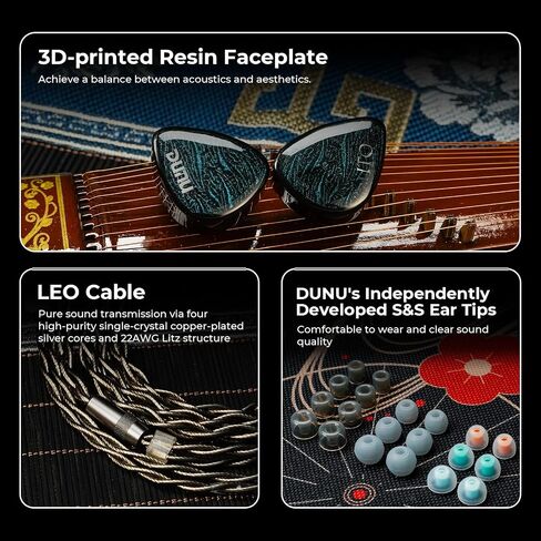 HiFiGo IEMs Earbuds DUNU x KOTO ITO Hybrid 2DD+2BA in-Ear Earphones with 4.4mm/3.5mm Plug, Leo IEM Cable, S&S Tips for Rock Hip-Hop EDM in Saudi Arabia
