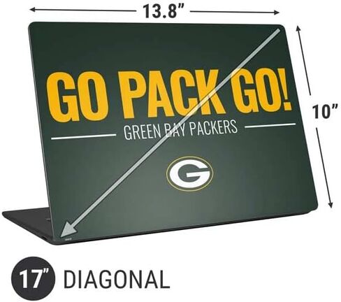 Skinit Laptop Music Skin متوافق مع Universal Laptop 17in (13.8 × 10 بوصة) - تصميم فريق NFL Green Bay Packers المرخص رسميًا in Kuwait