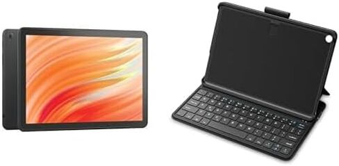 Like-New Amazon Fire HD 10 Tablet (64 GB, Black) Keyboard Case Bundle in Kuwait