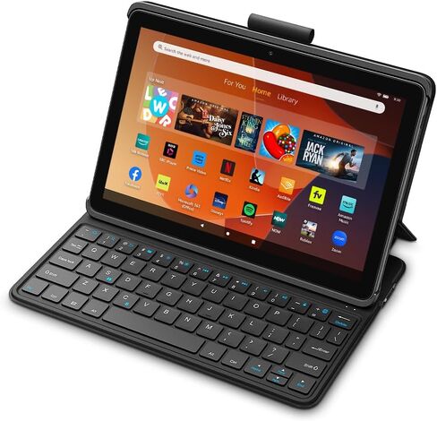 Like-New Amazon Fire HD 10 Tablet (64 GB, Black) Keyboard Case Bundle in Kuwait