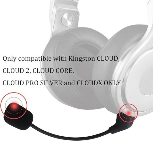 Replacement Detachable Microphone Fits for Kingston HyperX Cloud/Cloud X/Cloud II 1st Version for PS 4 Xbox One Nintendo Switch Computer PC, 3.5mm Noise Cancelling Gaming Mic Upgraded in Saudi Arabia