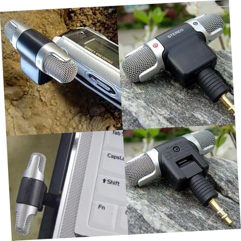 1pc mini microphone jack لجهاز الكمبيوتر المحمول للكمبيوتر المحمول خفيفة الوزن مكثف مكثف للتسجيل في الاجتماعات عبر الإنترنت الدردشة الصوتية للألعاب in Kuwait