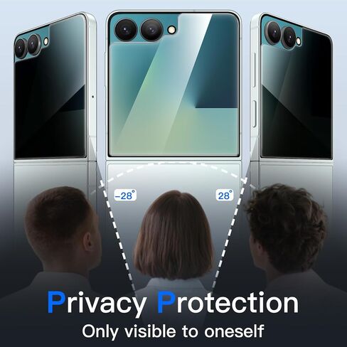 JETech Front Privacy Screen Protector for Samsung Galaxy Z Flip 7 2025, Anti-Spy Tempered Glass Film with Easy Installation Tool, Case-Friendly, 2-Pack in Saudi Arabia