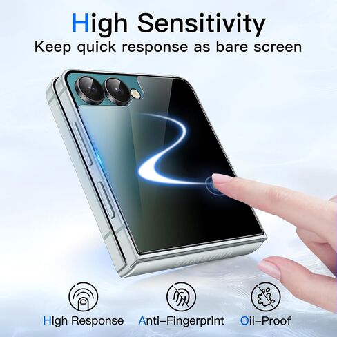 JETech Front Privacy Screen Protector for Samsung Galaxy Z Flip 7 2025, Anti-Spy Tempered Glass Film with Easy Installation Tool, Case-Friendly, 2-Pack in Saudi Arabia