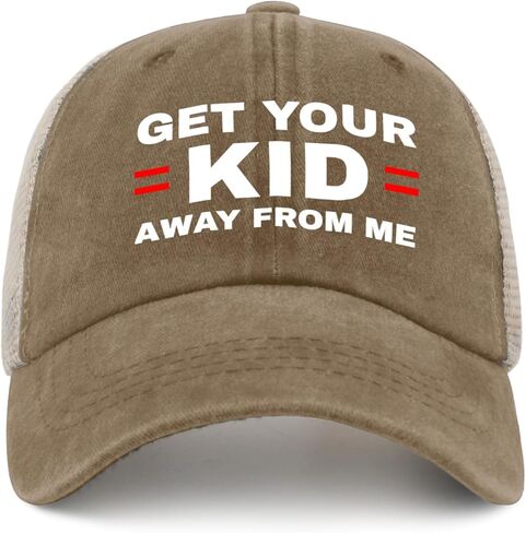Get Your Kid Away from Me Hat Trucker Hat Women Funny Dad Hat Funny Birthday Gifts in Kuwait