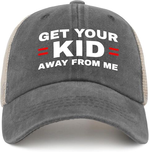Get Your Kid Away from Me Hat Trucker Hat Women Funny Dad Hat Funny Birthday Gifts in Kuwait