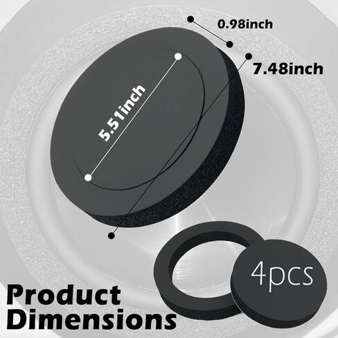 4PCS Speaker Foam Rings,High Resilience Foam 6.5 Speaker Baffle for Enhacing Sound,Universal Self-Adhesive 6.5 Speakers Rings Car Audio Accessories for Cars/SUVs/Trucks in Saudi Arabia