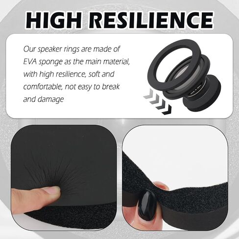 4PCS Speaker Foam Rings,High Resilience Foam 6.5 Speaker Baffle for Enhacing Sound,Universal Self-Adhesive 6.5 Speakers Rings Car Audio Accessories for Cars/SUVs/Trucks in Saudi Arabia