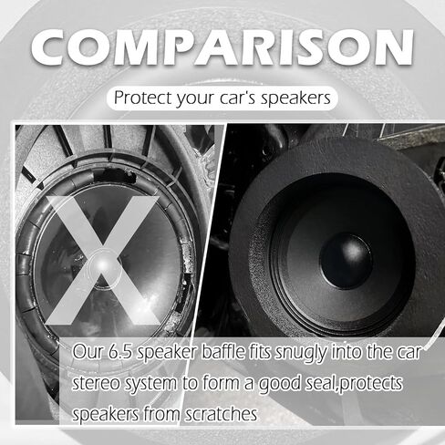 4PCS Speaker Foam Rings,High Resilience Foam 6.5 Speaker Baffle for Enhacing Sound,Universal Self-Adhesive 6.5 Speakers Rings Car Audio Accessories for Cars/SUVs/Trucks in Saudi Arabia