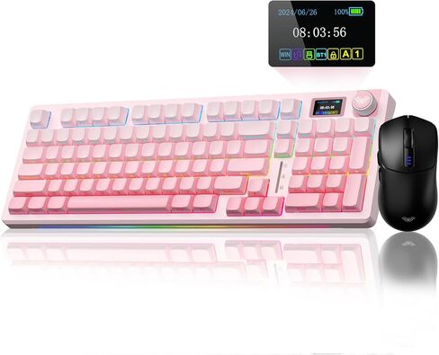 AULA S98 Pro Wireless Mechanical Keyboard with Screen & Knob SC580 Wireless Gaming Mouse in Saudi Arabia