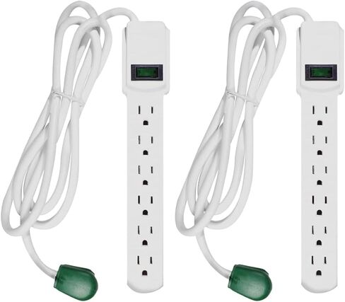 GoGreen Power Inc. (G-16103M-12-2) 6 Outlet Surge Protector, 12FT Cord, White, 2 Pack in Saudi Arabia