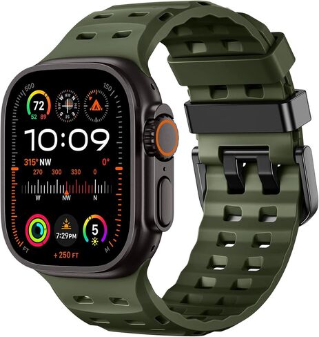 Adorve متوافق مع Apple Watch Ultra 3/2/1 الفرقة 49 مم للرجال - Ocean Sport Strap Brugged Rugged Waterproof Plans for Iwatch Series 11 10 9 8 7 6 5 4 3 2 1 SE 46mm 44mm 42mm 42mm in Kuwait
