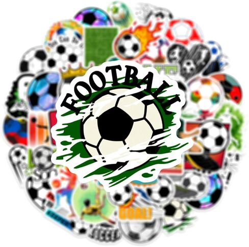 50pcs Soccer Sport Stickers for Teen, Cool Waterproof Vinyl Decal for Boy Kids Adult Student Water Bottle Laptop Phone Computer Skateboard Luggage Notebook in Kuwait