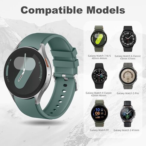 Easuny 6 Pack No Gap Bands متوافق مع Samsung Galaxy Watch 7 6 5 4 Fe 40mm 44mm ، أحزمة رياضية من السيليكون الناعمة لمراقبة Galaxy 5 Pro 45mm ، 6 4 كلاسيكي 47 مم 43 مم 46 مم 42 مم للرجال للنساء in Saudi Arabia