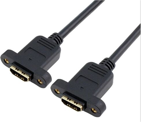 H&*igh qu>ality HDMI Compatible Converter Adapter Cable Extension Plug with Panel ho/*le v2.6 Black 30cm in Saudi Arabia