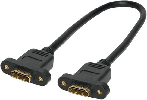 H&*igh qu>ality HDMI Compatible Converter Adapter Cable Extension Plug with Panel ho/*le v2.6 Black 30cm in Saudi Arabia