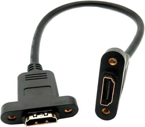 H&*igh qu>ality HDMI Compatible Converter Adapter Cable Extension Plug with Panel ho/*le v2.6 Black 30cm in Saudi Arabia