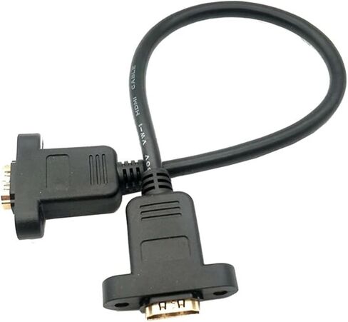 H&*igh qu>ality HDMI Compatible Converter Adapter Cable Extension Plug with Panel ho/*le v2.6 Black 30cm in Saudi Arabia